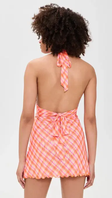 RESA Clint Mini Dress Orange Plaid | Thumbnail 3