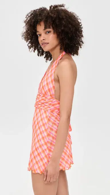 RESA Clint Mini Dress Orange Plaid | Thumbnail 4