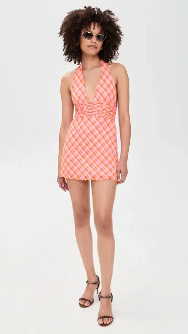 RESA Clint Mini Dress Orange Plaid | Thumbnail 5