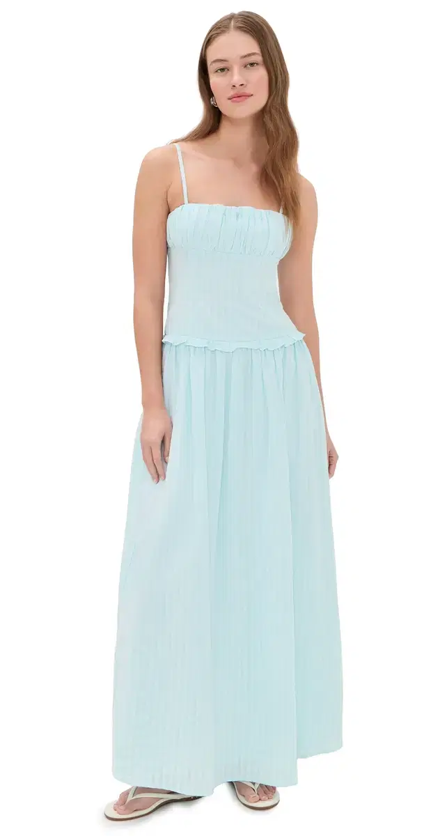 Keily quare Neck Maxi Dress Blue