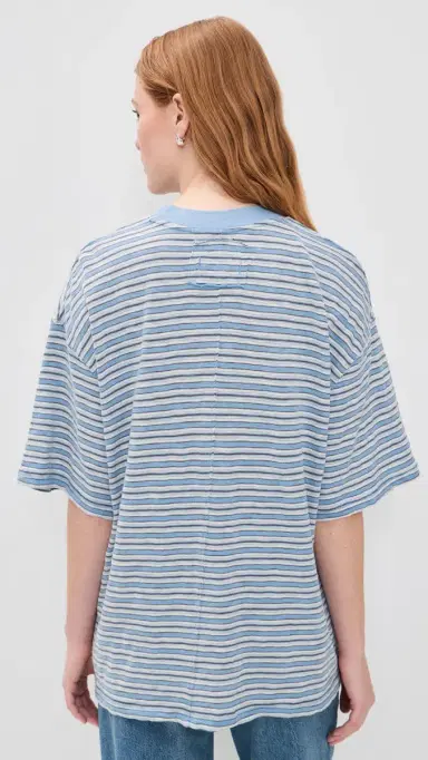 Free People All Love Oversized Pocket Tee Blissful Blue Combo | Thumbnail 3