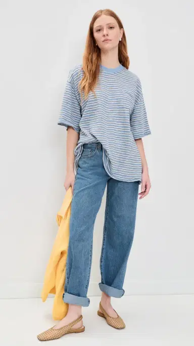 Free People All Love Oversized Pocket Tee Blissful Blue Combo | Thumbnail 5
