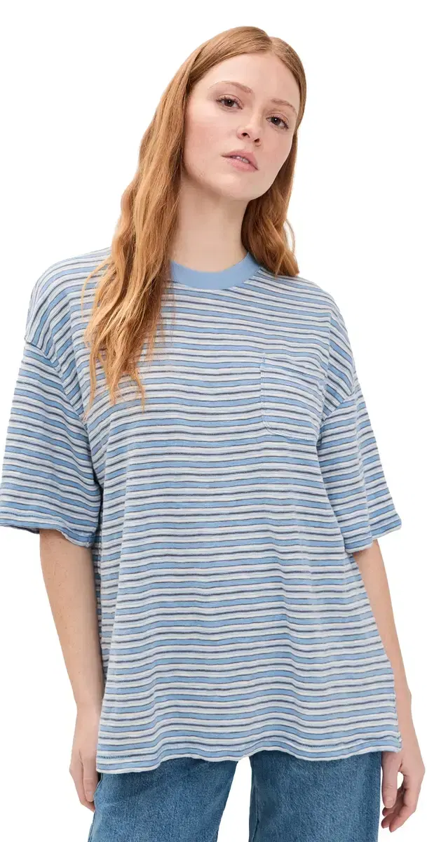 All Love Oversized Pocket Tee Blissful Blue Combo