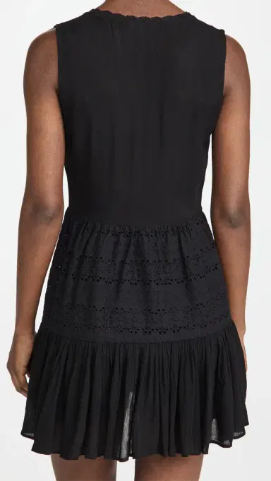 Playa Lucila Eyelet Mini Dress Black | Thumbnail 3