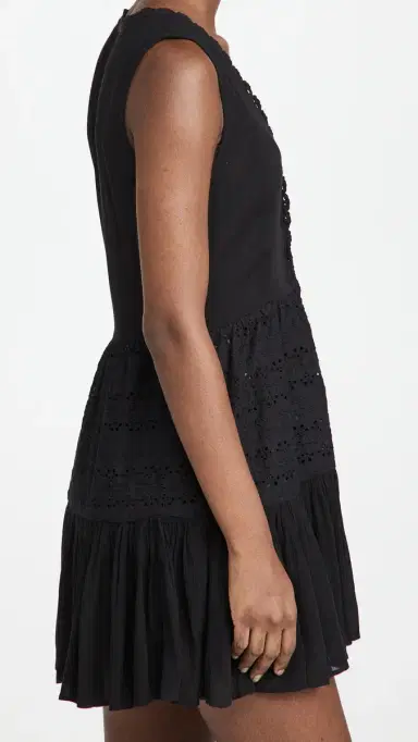 Playa Lucila Eyelet Mini Dress Black | Thumbnail 4