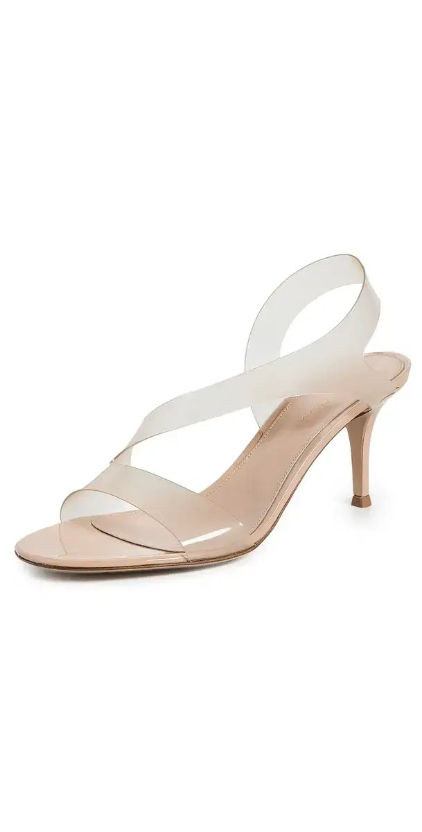 Gianvito Rossi Metropolis Glass Vernice Heels Nude