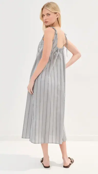 LE BOP Skylar Poplin Maxi Dress Grey Shadow Stripe S | Thumbnail 3 LE BOP Skylar Poplin Maxi Dress Grey Shadow Stripe S | Thumbnail 3