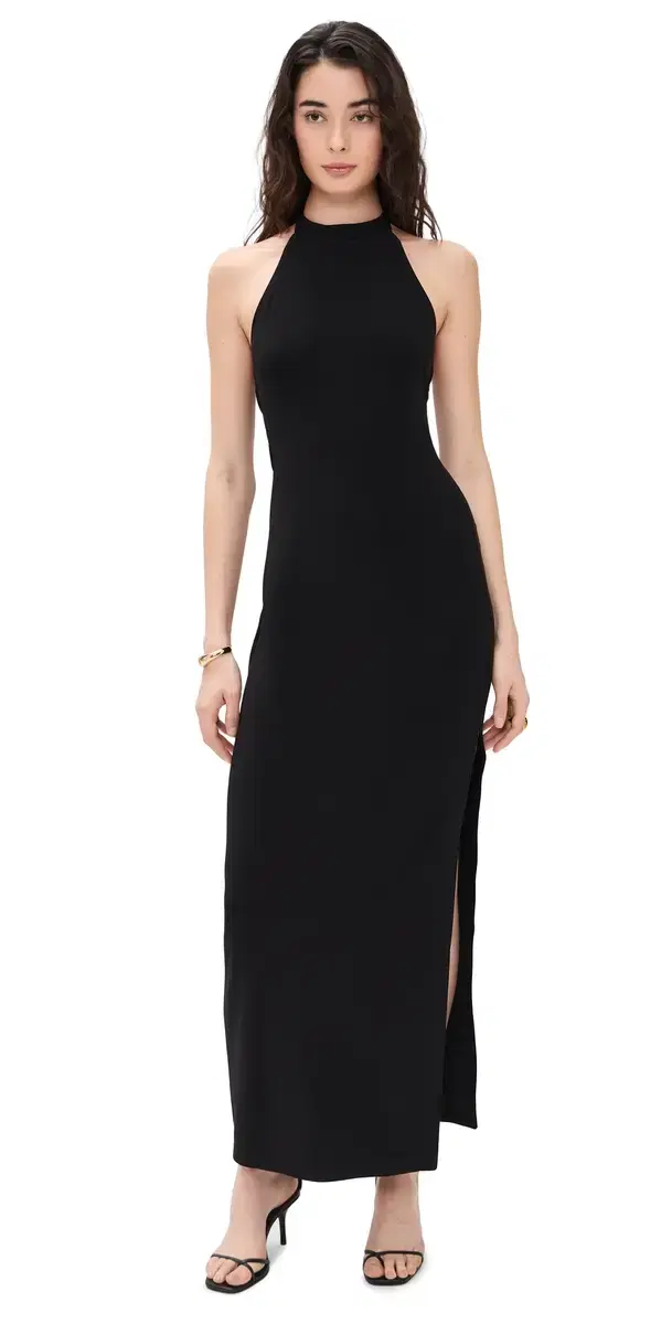 Norma Kamali Halter ong Dress Black