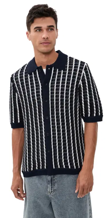 rag & bone Dalton Short Sleeve Crochet Shirt | Thumbnail 1 rag & bone Dalton Short Sleeve Crochet Shirt | Thumbnail 1