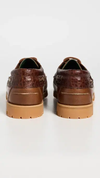 Vinny's Aztec Leather Boat Shoes Brown Nappa | Thumbnail 3