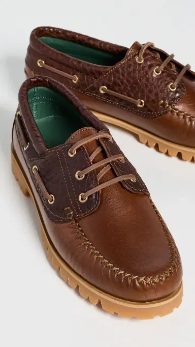 Vinny's Aztec Leather Boat Shoes Brown Nappa | Thumbnail 4