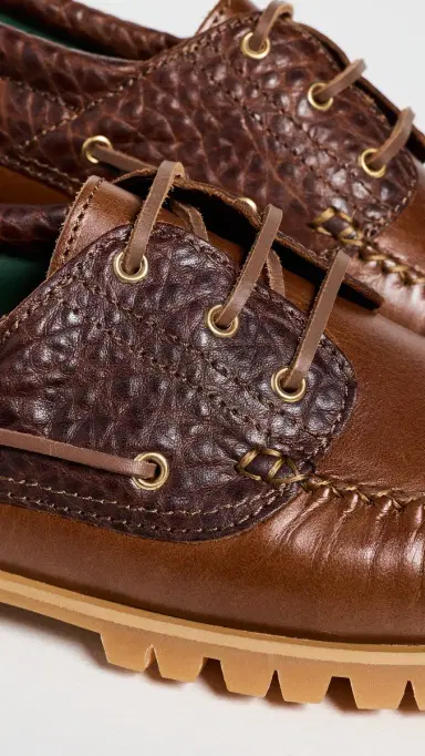 Vinny's Aztec Leather Boat Shoes Brown Nappa | Thumbnail 5