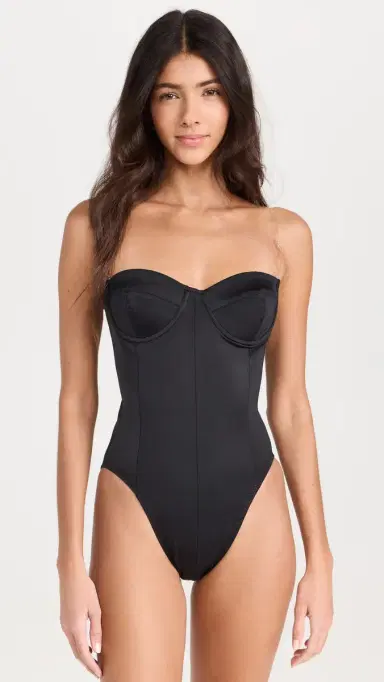 Norma Kamali Corset Mio One Piece Black | Thumbnail 5