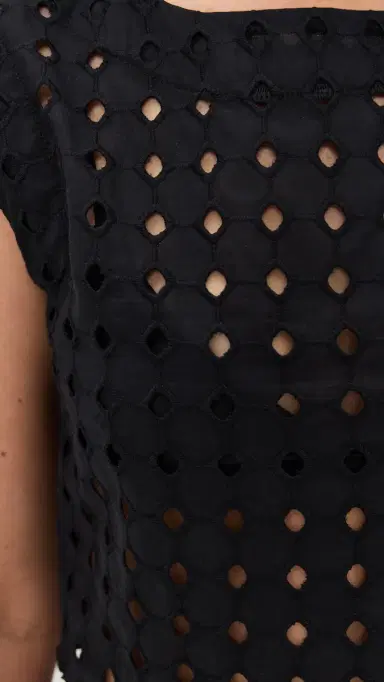 LE BOP Eyelet Odette Cropped Top Black | Thumbnail 6