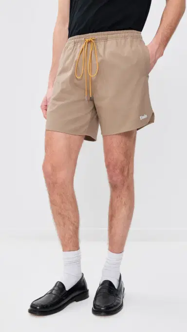 Rhude Classic Logo Twill Shorts 6 Khaki/White | Thumbnail 2