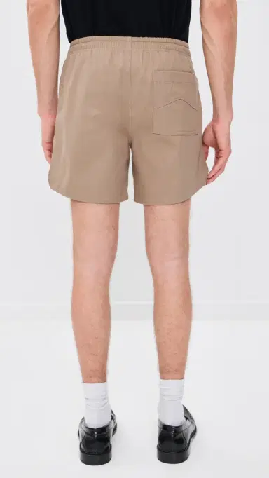 Rhude Classic Logo Twill Shorts 6 Khaki/White | Thumbnail 3