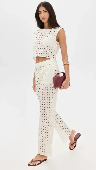 LE BOP Eyelet Odette Cropped Top Ivory M | Thumbnail 5 LE BOP Eyelet Odette Cropped Top Ivory M | Thumbnail 5