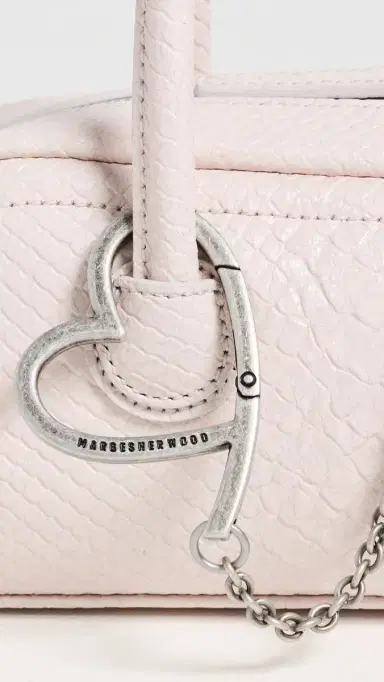 MARGESHERWOOD Soft Boston East West Mini Bag Pale Pink Python Cracked One Size | Thumbnail 5 MARGESHERWOOD Soft Boston East West Mini Bag Pale Pink Python Cracked One Size | Thumbnail 5