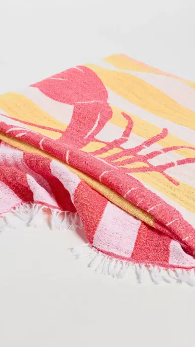 Hat Attack Novelty Turkish Towel Yellow/Coral One Size | Thumbnail 3
