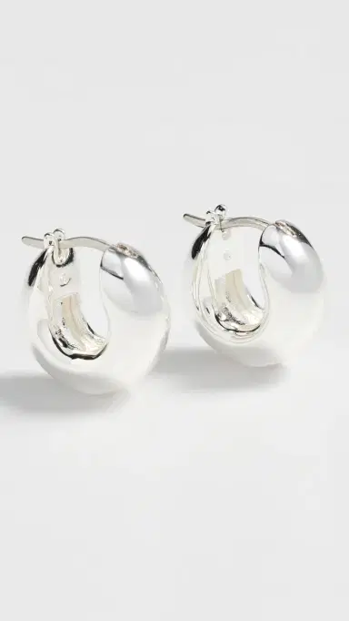 JENNY BIRD Mini Tome Hoop Earrings High Polish Silver One Size | Thumbnail 4
