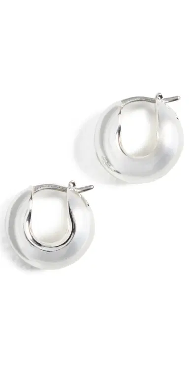 JENNY BIRD Mini Tome Hoop Earrings High Polish Silver One Size | Thumbnail 1