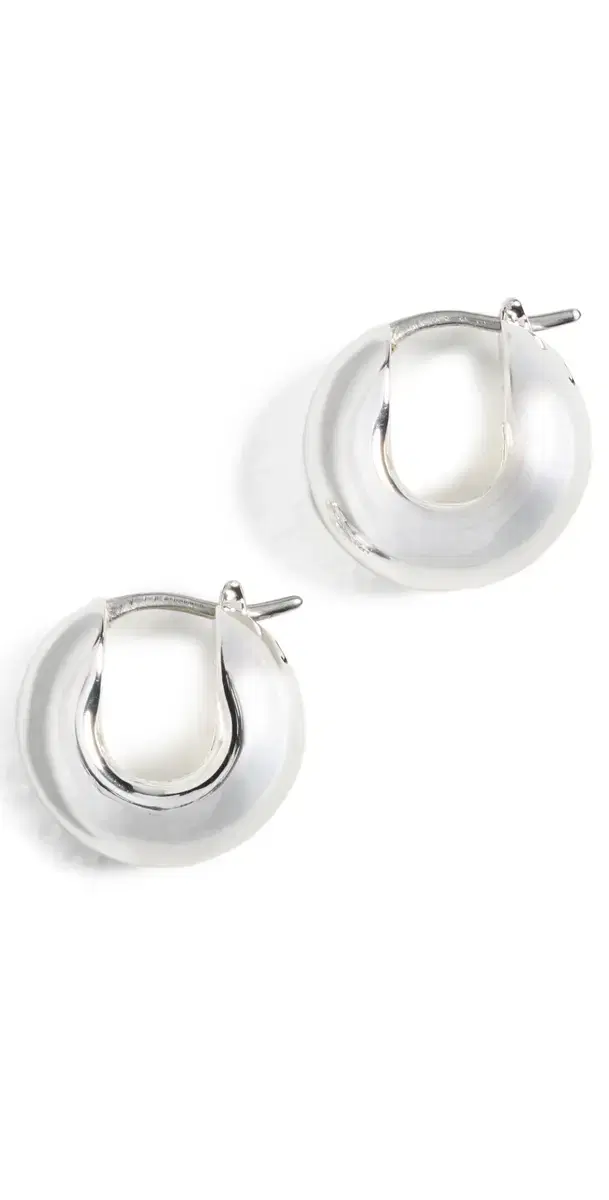 Mini Tome Hoop Earrings High Polish Silver One Size