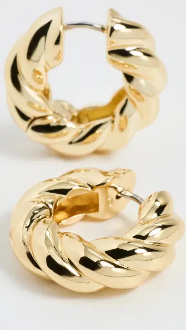 Gorjana Crew Helium Hoops Gold One Size | Thumbnail 4