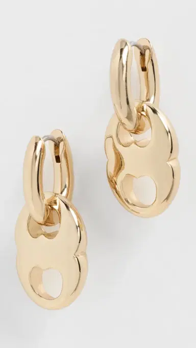 Tory Burch Small Gemini Link Hoop Earrings | Thumbnail 2 Tory Burch Small Gemini Link Hoop Earrings | Thumbnail 2