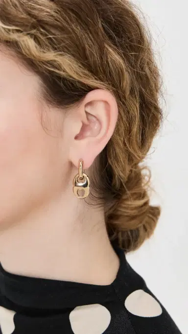 Tory Burch Small Gemini Link Hoop Earrings | Thumbnail 3 Tory Burch Small Gemini Link Hoop Earrings | Thumbnail 3