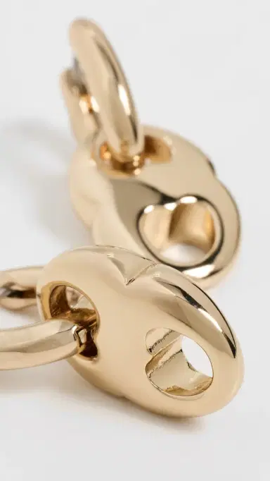Tory Burch Small Gemini Link Hoop Earrings | Thumbnail 4 Tory Burch Small Gemini Link Hoop Earrings | Thumbnail 4