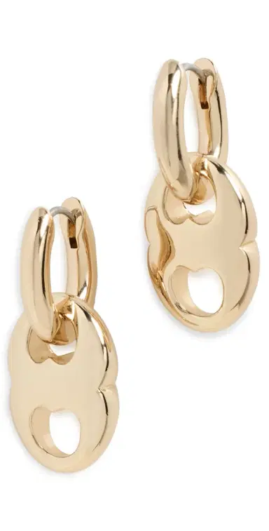 Tory Burch Small Gemini Link Hoop Earrings | Thumbnail 1 Tory Burch Small Gemini Link Hoop Earrings | Thumbnail 1