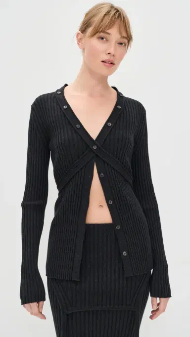 Aisling Camps Convertible Cardigan Charcoal elange | Thumbnail 2 Aisling Camps Convertible Cardigan Charcoal elange | Thumbnail 2
