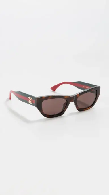 Gucci Web Stripe Sunglasses Havana/Green/Brown One Size | Thumbnail 4 Gucci Web Stripe Sunglasses Havana/Green/Brown One Size | Thumbnail 4