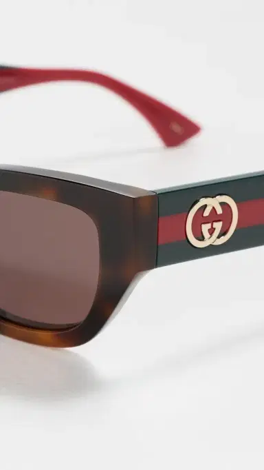 Gucci Web Stripe Sunglasses Havana/Green/Brown One Size | Thumbnail 5 Gucci Web Stripe Sunglasses Havana/Green/Brown One Size | Thumbnail 5