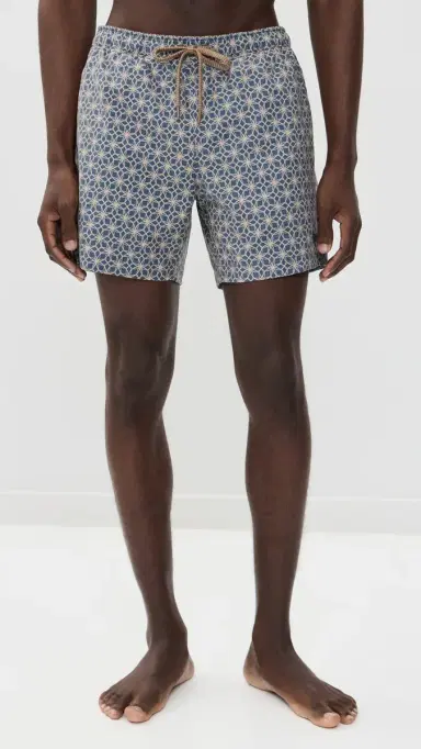 Faherty All Day Swim Trunks 6 Golden Lotus Tile | Thumbnail 2 Faherty All Day Swim Trunks 6 Golden Lotus Tile | Thumbnail 2