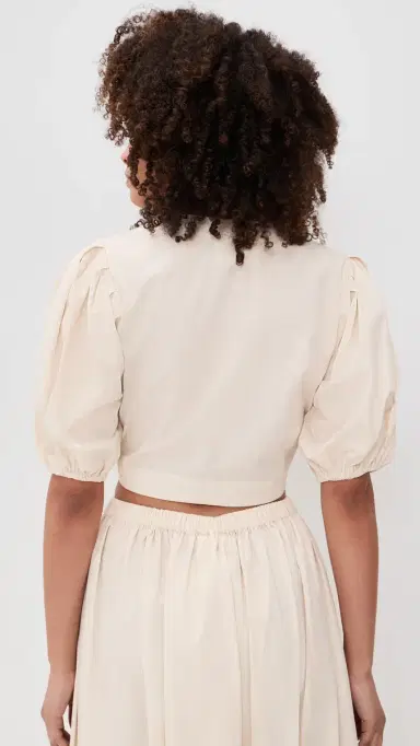 Lisa Marie Fernandez Pouf Tie Blouse Natural Poplin L | Thumbnail 3