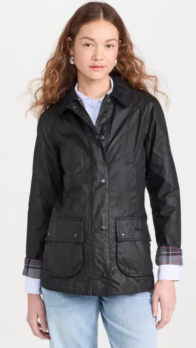 Barbour Beadnell Wax Jacket Black 4 | Thumbnail 2