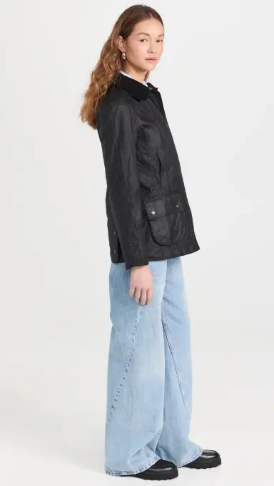 Barbour Beadnell Wax Jacket Black 4 | Thumbnail 4