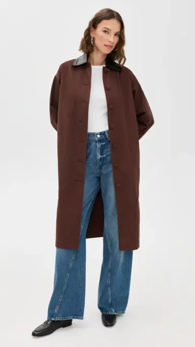 LE BOP Karla ong Oversized Utility Barn Jacket Chocolate | Thumbnail 2