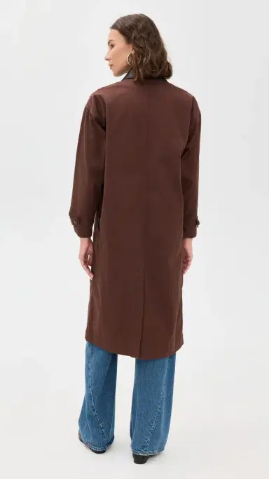 LE BOP Karla ong Oversized Utility Barn Jacket Chocolate | Thumbnail 3