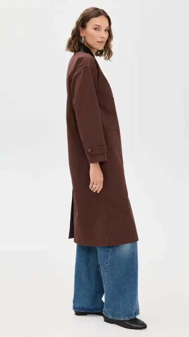 LE BOP Karla ong Oversized Utility Barn Jacket Chocolate | Thumbnail 4