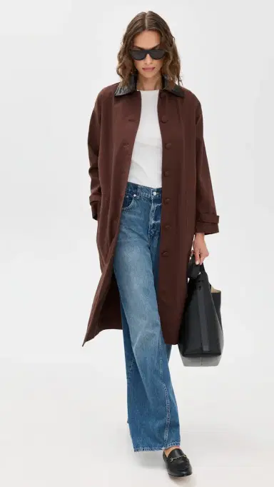 LE BOP Karla ong Oversized Utility Barn Jacket Chocolate | Thumbnail 5
