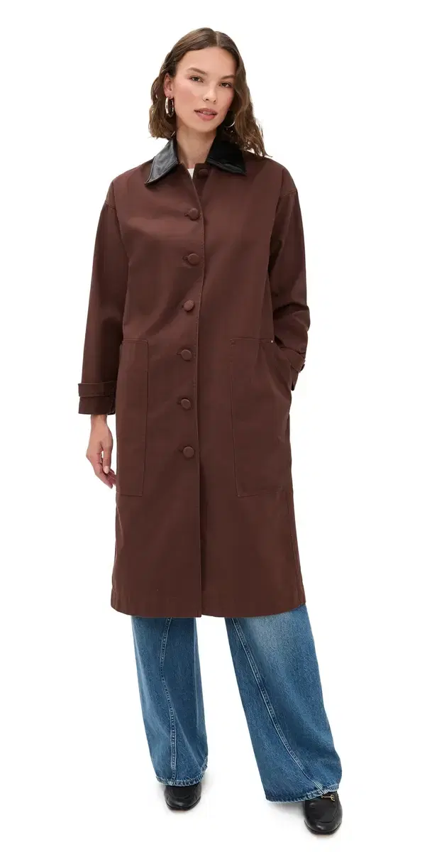 LE BOP Karla ong Oversized Utility Barn Jacket Chocolate