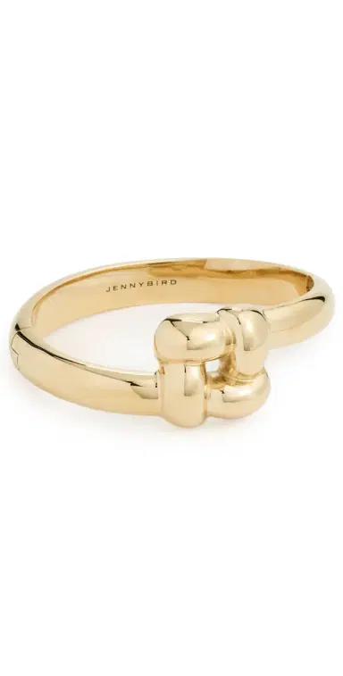 Jenny Bird Woven Square Bangle High Polish Gold M | Thumbnail 1