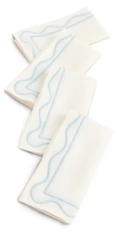 Misette Set of 4 Linen Embroidered Napkins | Thumbnail 1 Misette Set of 4 Linen Embroidered Napkins | Thumbnail 1