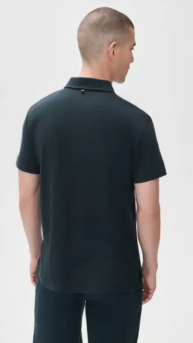 Billy Reid Pensacola Pique Polo Carbon Blue M | Thumbnail 3