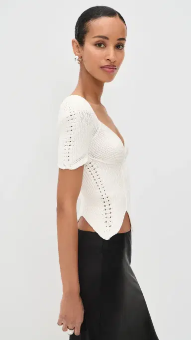 Cult Gaia Eliza Top Off White | Thumbnail 4