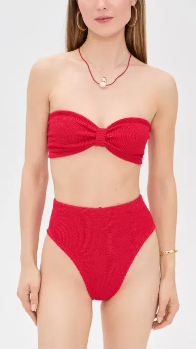 Hunza G High Waist Bikini Bottoms Red | Thumbnail 4 Hunza G High Waist Bikini Bottoms Red | Thumbnail 4