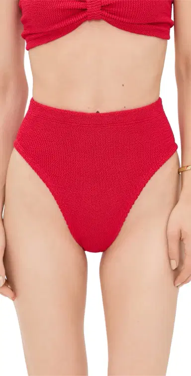 Hunza G High Waist Bikini Bottoms Red | Thumbnail 1 Hunza G High Waist Bikini Bottoms Red | Thumbnail 1