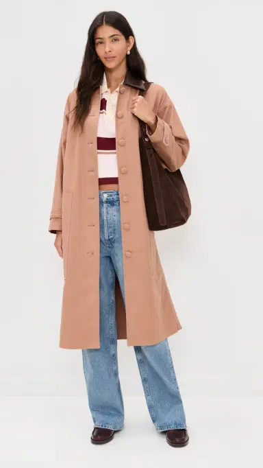 LE BOP Karla Long Oversized Utility Barn Jacket ocha | Thumbnail 5